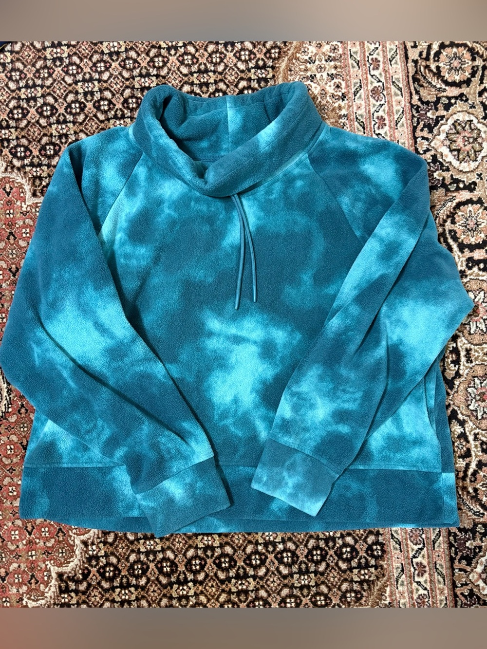 Old Navy Green/Blue Tie Dye Cropped Pullover XXL